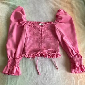 Bright Pink Puff Sleeve top!